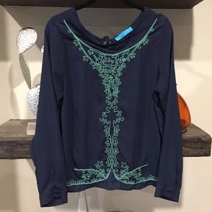 Women's Navy Blue Blouse Size Medium